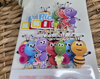 Bichi Kids cupcake toppers, Party decorations bichi kids, reino infantil