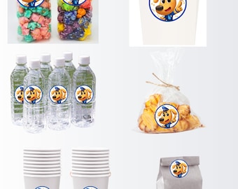 Sheriff Labrador stickers, sheriff Labrador labels for candy favors, snacks, die cuts sheriff Labrador