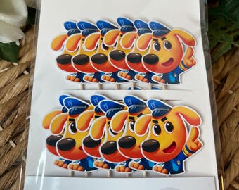 safety sheriff labrador cupcake toppers, sheriff labrador party decorations, babybus decorations