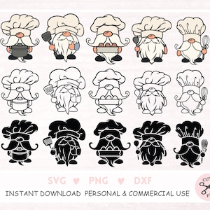 Chef gnome Svg Cooking gnome Svg Gnomes Cooks SVG Gnomes Svg Kitchen Svg Baking Gnome Svg, Gnome cut file, Gnome Clipart, Eps, Dxf, Png
