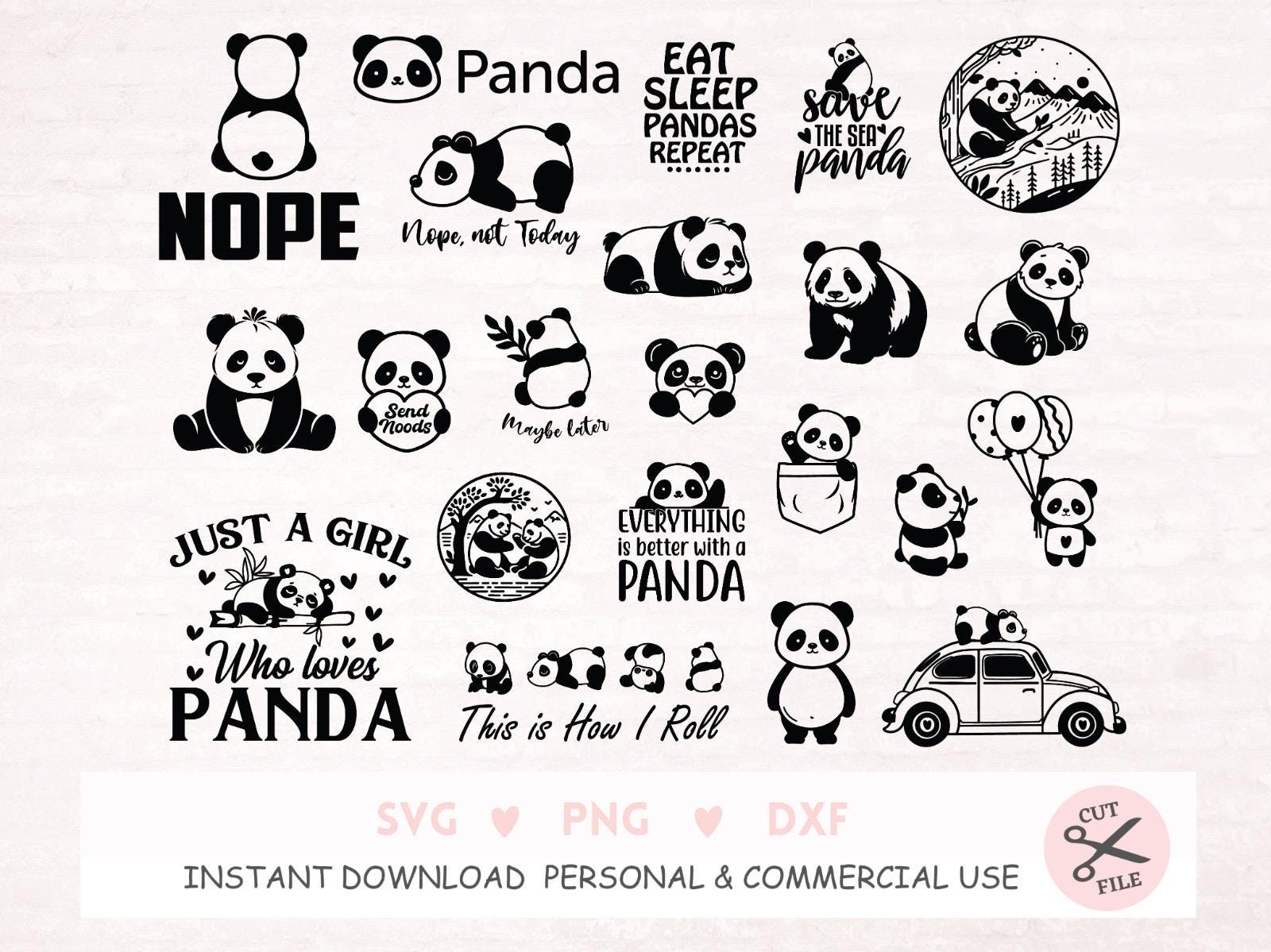 Panda SVG Cute Panda Svg Cute Panda Svg Cute Panda Clipart Panda Shirt File, Panda Mug File, Panda Sticker, Panda Gift File, Panda