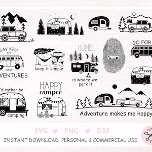 Caravana de camping SVG, Archivo de trazador de caravana, Frases de camping, Pasión por los viajes SVG PNG, Caravana Digstamp, Archivo de trazador de viajes
