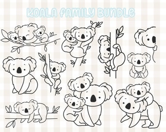 Koala SVG file Koala Bear Svg Koala family Svg Koala cut file Wild Animal Svg, Koala clipart, Cute Koala Png, Australia Svg, dxf, eps