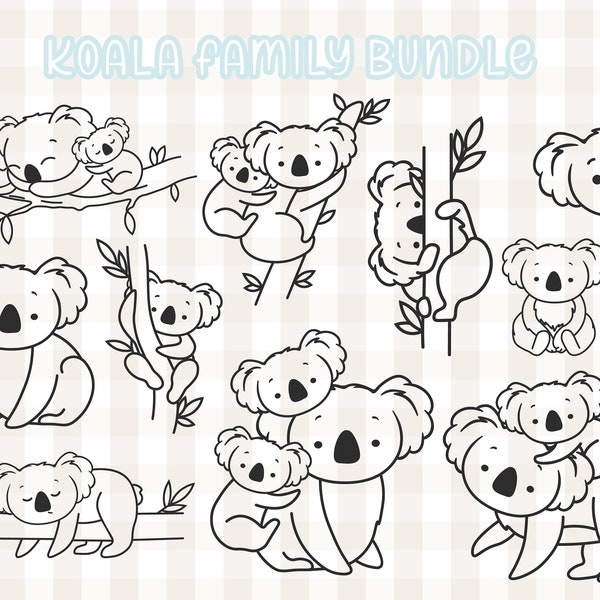 Koala SVG file Koala Bear Svg Koala family Svg Koala cut file Wild Animal Svg, Koala clipart, Cute Koala Png, Australia Svg, dxf, eps