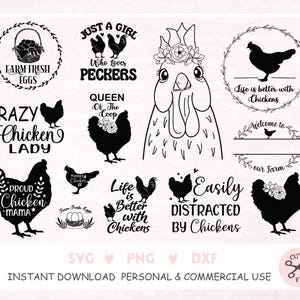 Poulet svg poulet Png poulet coupe fichier cricut poulet png sublimation eps dxf jpg clipart vectoriel poulet chemise Design Bundle