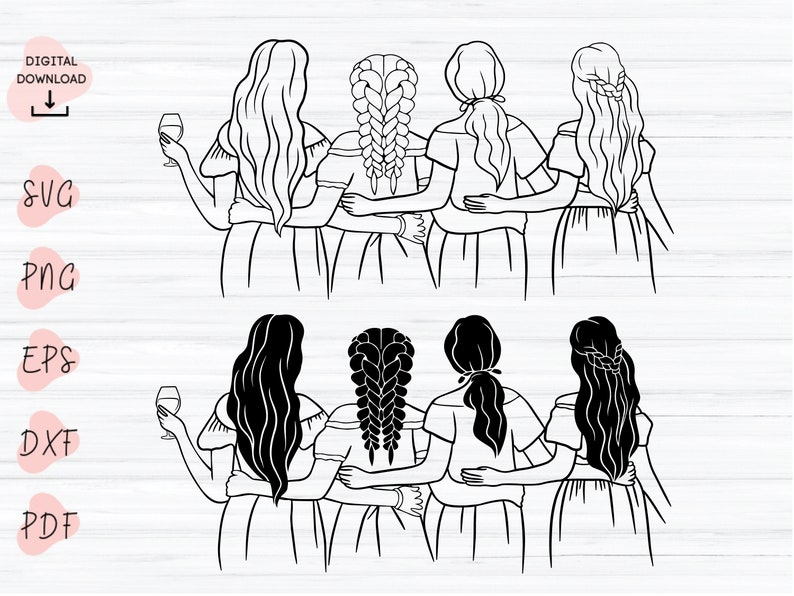 Best Friends Svg Besties Svg Best Girlfriends Svg Friends Etsy