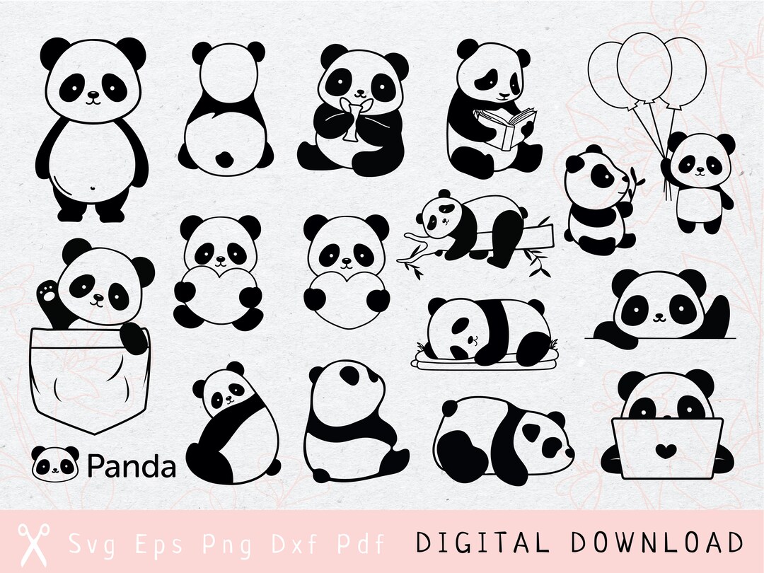 Panda SVG Cute Panda Svg Cute Panda Svg Cute Panda Clipart Panda Shirt ...