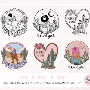 Cowgirl svg Png Bundle Western Cowgirl Boots Hat Wild West Bull Skull Howdy Yall Chase Dreams Lets Rodeo Honky Tonk Sassy Little Yeehaws