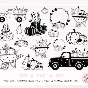 Automne traceur fichier SVG DXF PNG Bonjour automne voeux Cricut feuille Silhouette téléchargement traceur ensemble de fichiers automne citrouille svg