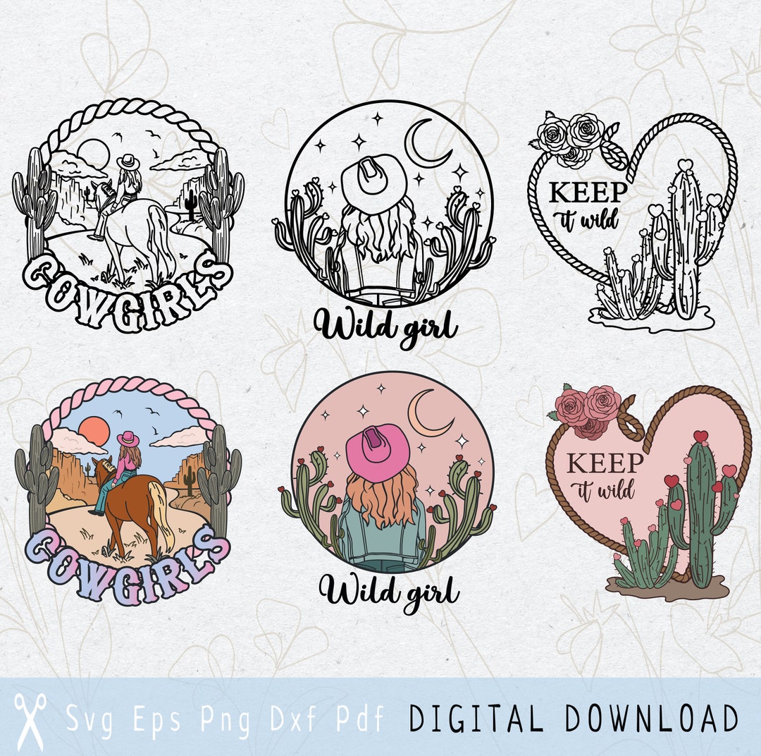 Cowgirl Svg Png Bundle Western Cowgirl Boots Hat Wild West - Etsy