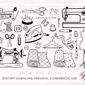 Máquina de coser Svg, paquete de herramientas de costura, accesorios de costura SVG, paquete de costura SVG, sellos digitales de costura, costura, acolchado SVG