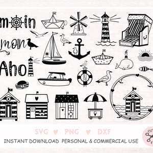 File plotter Maritime Moin come faro e gabbiani tedeschi danno il benvenuto nel nord un download digitale come .svg .png .jpg .esp .pfd