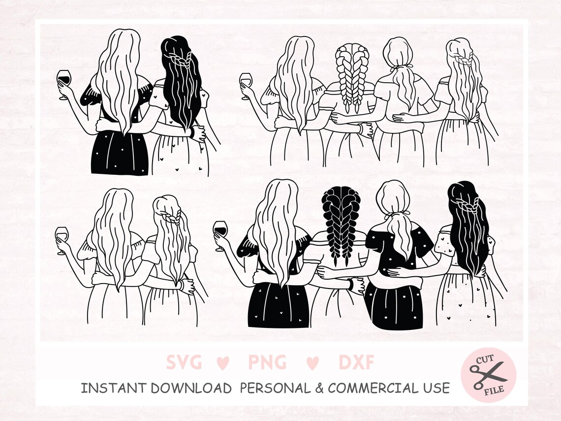 Best Friends Svg Besties Svg Best Girlfriends Svg Friends Forever Svg ...