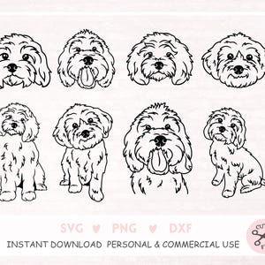 Goldendoodle SVG Dog Silhouettes Dogs SVG Digital Cutting File Vector file File For Cricut, Instant Download Svg, Dxf, Jpg, Eps, Png