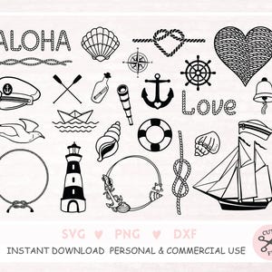 SVG nautico marittimo Pacchetto di pareti nautiche Clipart nautiche SVG nautico Anello marittimo Decorazioni murali nautiche Decorazioni nautiche