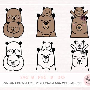 Baby and Mum Bear Plotterdatei SVG DXF PNG I love you mum Cricut Bruder Canvas Silhouette Download Plotting Bundle Cute Animal Clipart