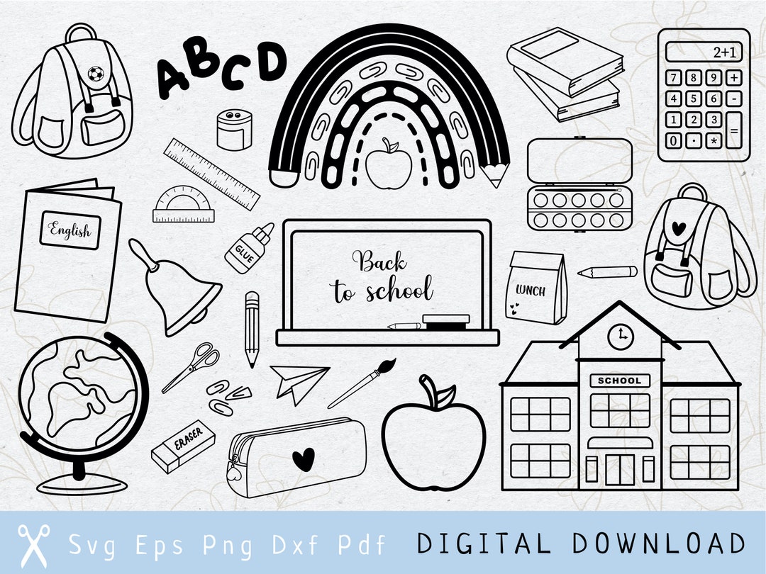Scool Box Svg Bundle Svg School Svg School Commercial Cut File Elementary - Etsy