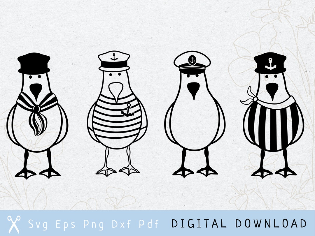 Plotterdatei Möwe Moin Seemann Möwe maritim SVG Clipart Möwe Etsy.de