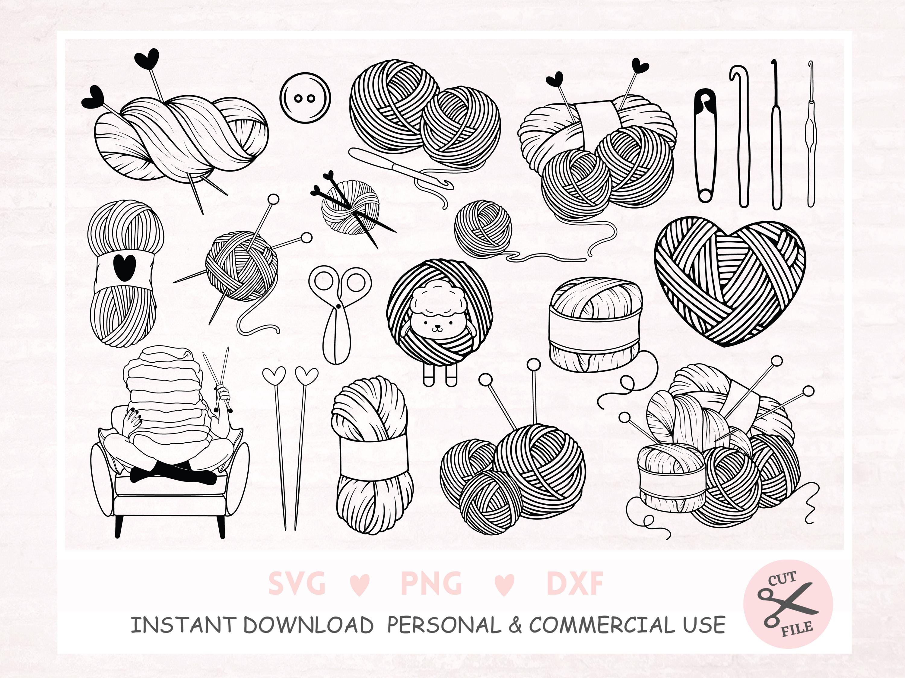 Knitting Svg Crochet Svg Yarn Svg Cut Files for Cricut Silhouette Yarn ...