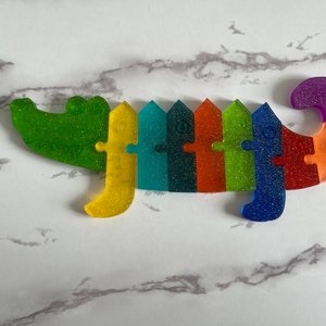 Crocodile glitter multicolor 10 piece mini puzzle