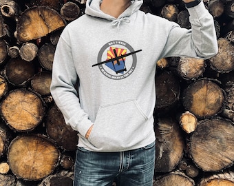 May include: A gray hooded sweatshirt with a graphic of a red, yellow, and blue airplane flying over a state outline with the text "NO. 5 DIVING" and "BURNING HOLES IN THE SKY".