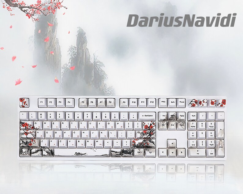 Japanese Cherry Blossom Keycap Set for Mechanical Etsy