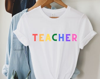 Rainbow Teacher Unisex Jersey Short Sleeve Tee
