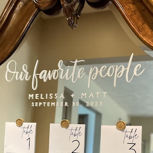 Wedding Sign Decal - Wedding Decor - DIY Wedding Decals - Seating chart - Wedding Vinyl - Our Favorite People- Nuestra gente favorita