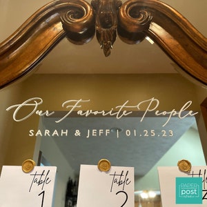 Wedding Sign Decal - Wedding Decor - DIY Wedding Decals - Seating chart - Wedding Vinyl - Our Favorite People- Nuestra gente favorita