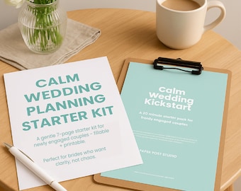 Hochzeitsplanungs-Kit, Just Engaged Checkliste, ausfüllbares PDF