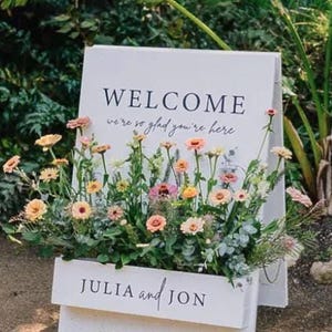 Decalque de placa de boas-vindas Flower Box - Somente decalque - Placa de boas-vindas