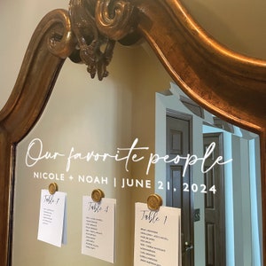 Wedding Mirror Decal: DIY Seating Chart or Welcome Sign