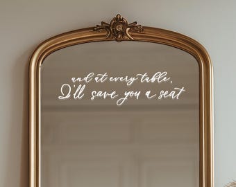 Lover Inspired Wedding Seating Chart Decal | Personalized Mirror Vinyl Sign