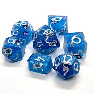 Evil Eye- 7pcs Resin Dnd Dice Set- Sharp Edged Polyhedral Dice