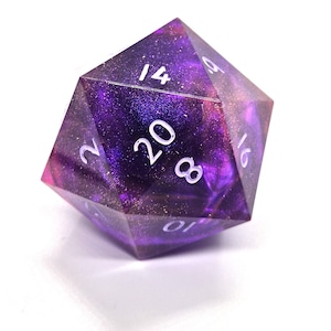 Charmed- Chonk d20 dnd dice- Sharp edged resin jumbo dice- 35mm