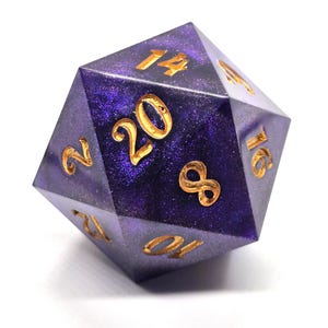 The Weave- Chonk d20 dnd dice- Sharp edged resin jumbo dice- 35mm