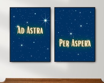 Ad Astra per Aspera Digital Illustration Art Print by Catcoq. Museum ...