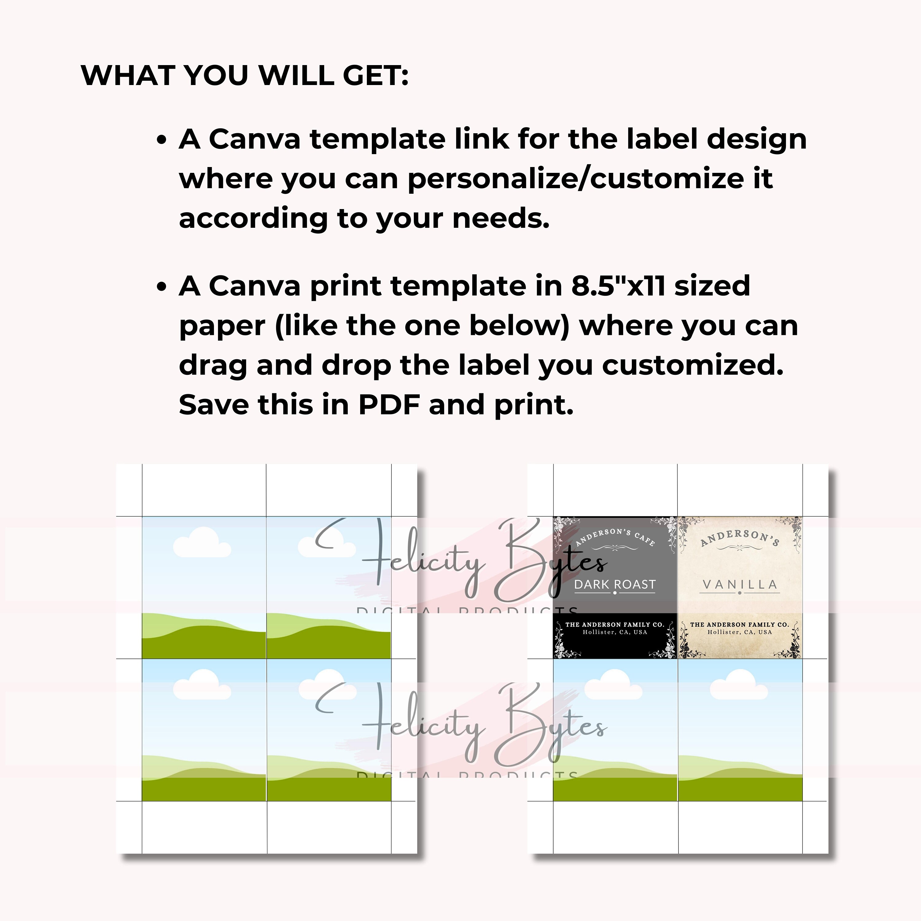 Editable Product Labels, Canva Label Template 3.5 X 4 Inches, Product ...