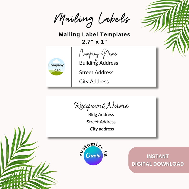 Editable Mailing Labels Printable and Customizable Address Etsy Australia