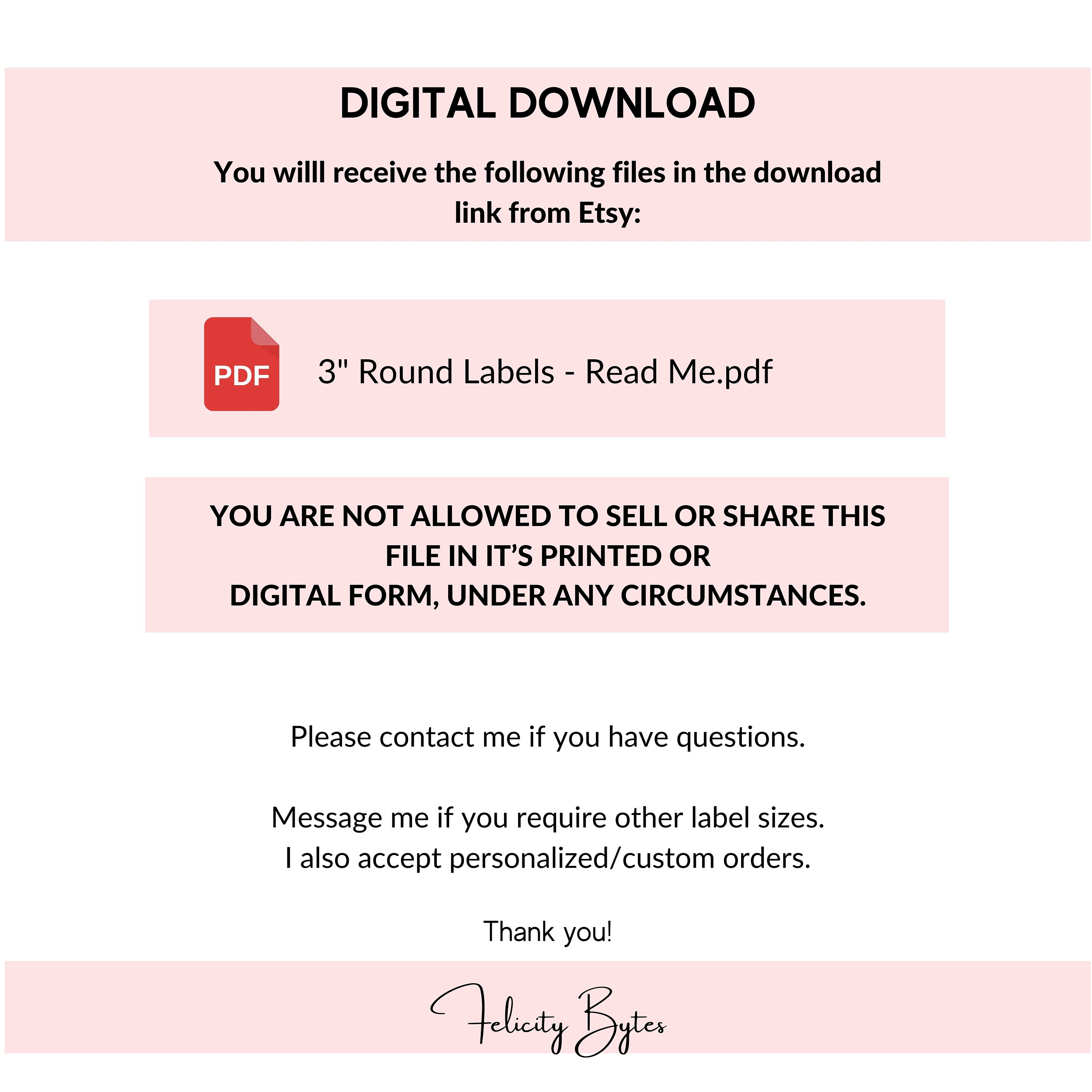 3 Inch Editable Round Label, Circle or Round Product Label Canva