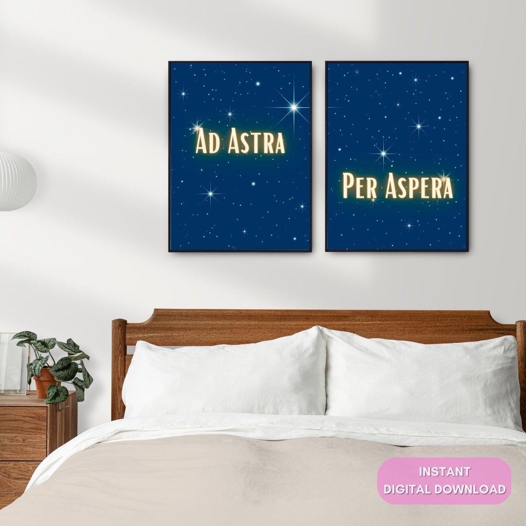 Ad Astra per Aspera Wall Art Decor Through Hardship to the Stars ...