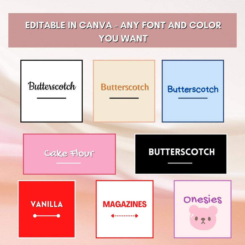 Home Labels Printable and Editable Canva Templates, 10 Label Sizes 10