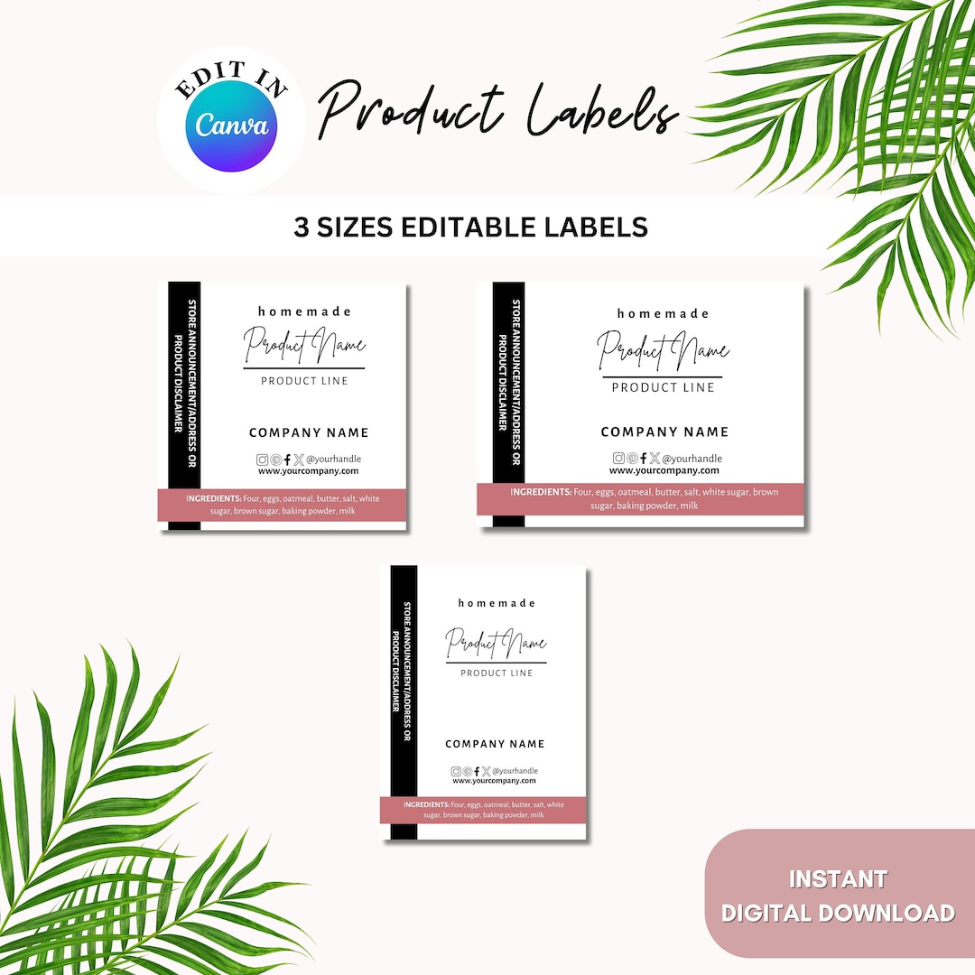 Tagging Labels Example Product Label Template, Minimalist Practical Editable Labels for Your ...