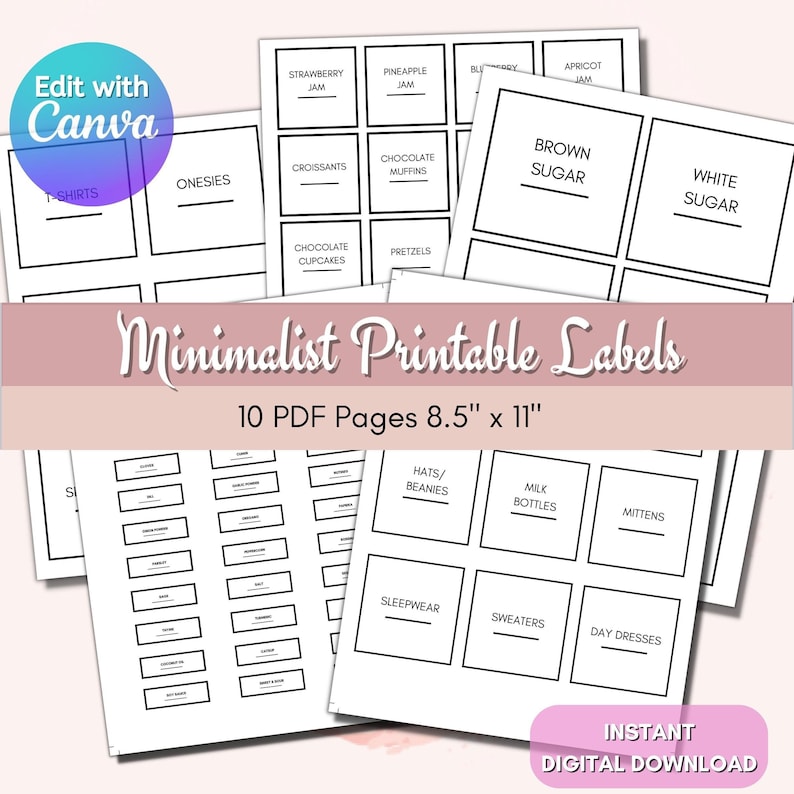 Printable and Editable Home Labels Edit in Canva 10 Label Etsy Australia