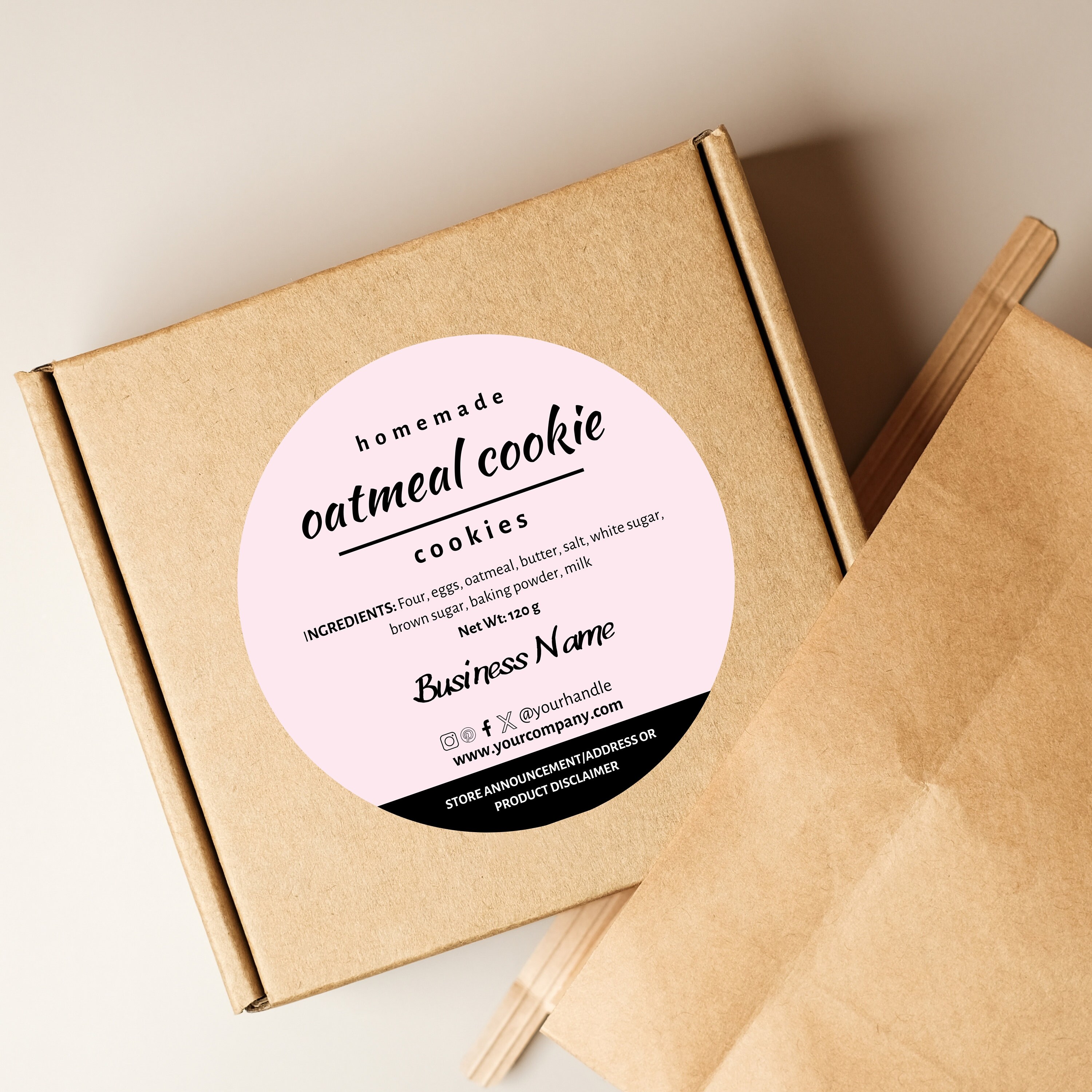 3 Inch Editable Round Label, Circle or Round Product Label Canva