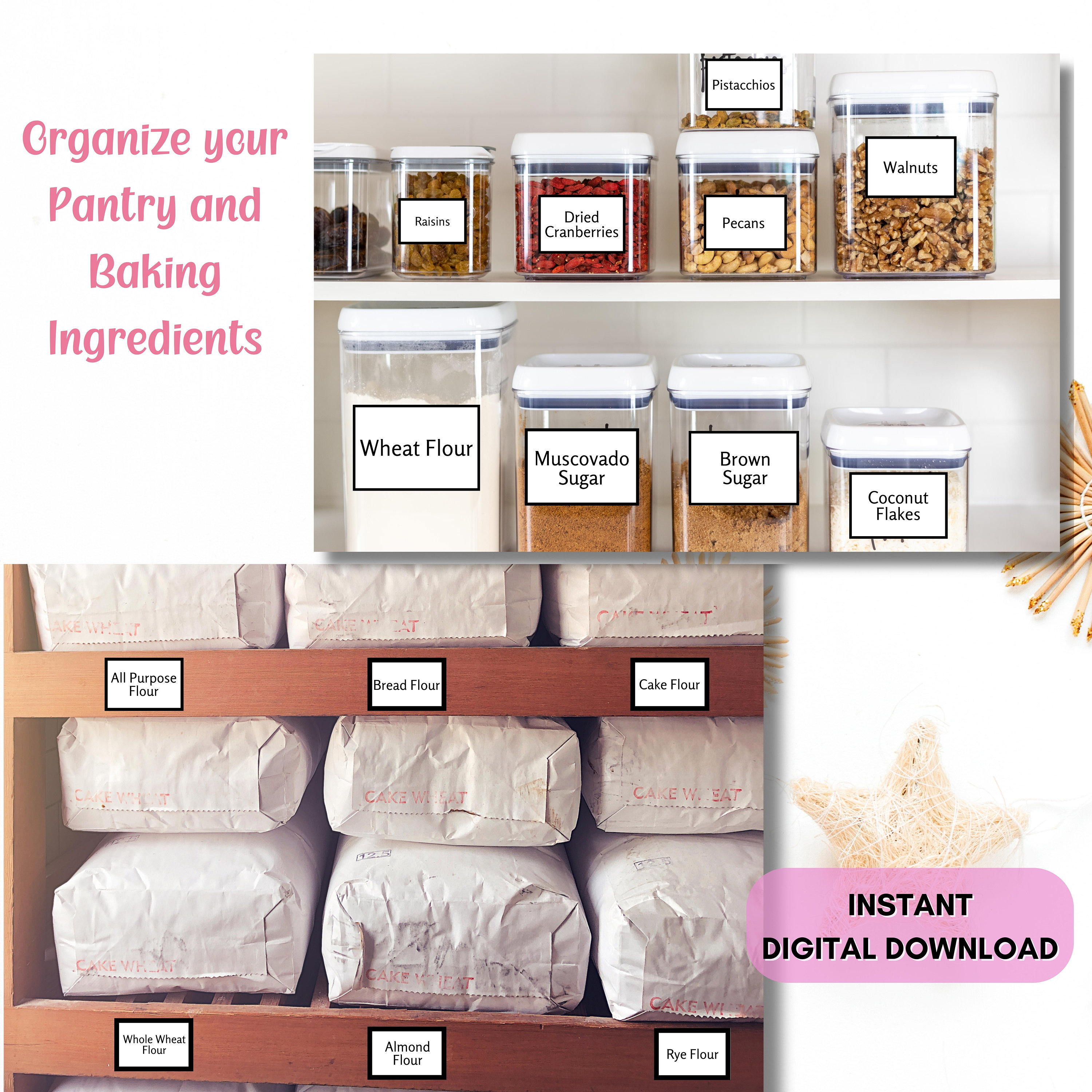 Baking Labels Printable and Editable Canva Label Template Bundle for ...