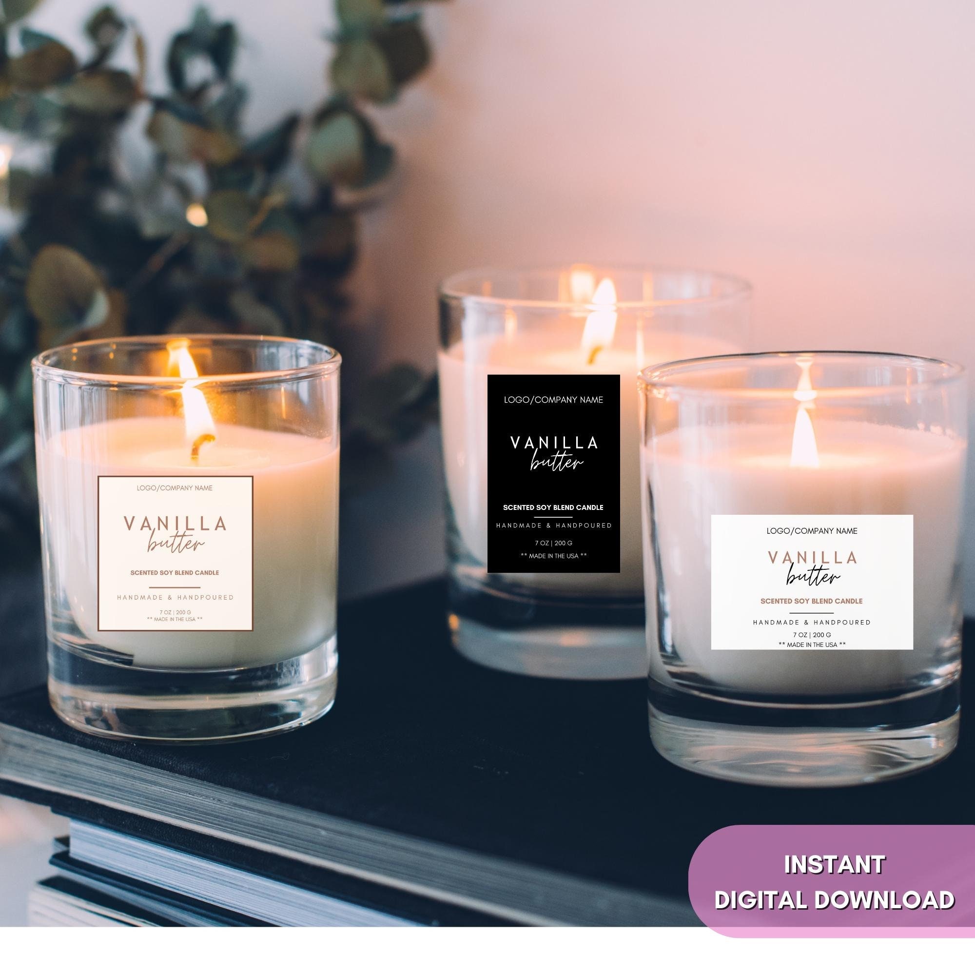 Editable Candle Labels in Canva Template Bundle, Modern Minimalist ...