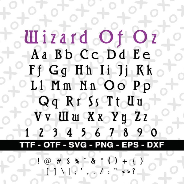 Wizard of Oz Font Svg, TTF, Png Alphabet Letter, Number, Dots, Cricut, Silhouette, Cut File