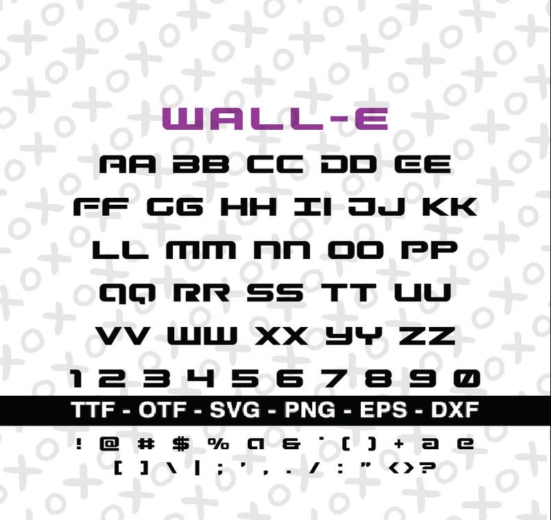 Walle Font Svg TTF Png Alphabet Letter Number Dots Etsy Australia