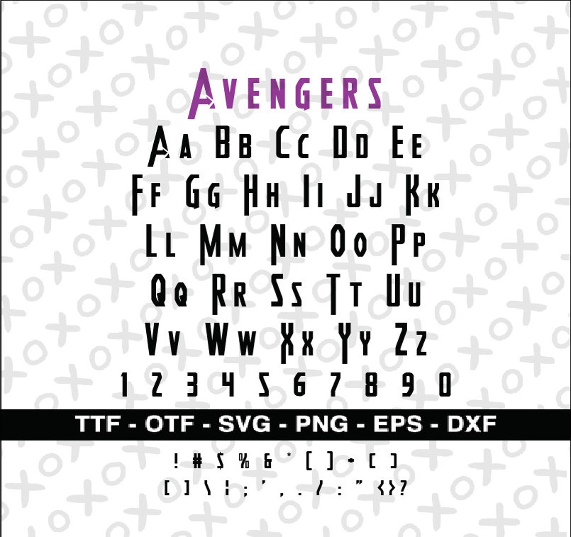 Avengers Font Avengers Font Svg TTF Png Alphabet Letter - Etsy UK